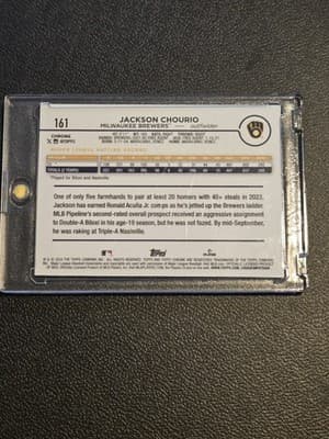 2024 Topps Chrome #161 Jackson Chourio Sepia Refractors - Thumbnail 2