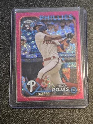 2024 Topps #209 Johan Rojas RC Pink Refractor 186/350 - Image 1