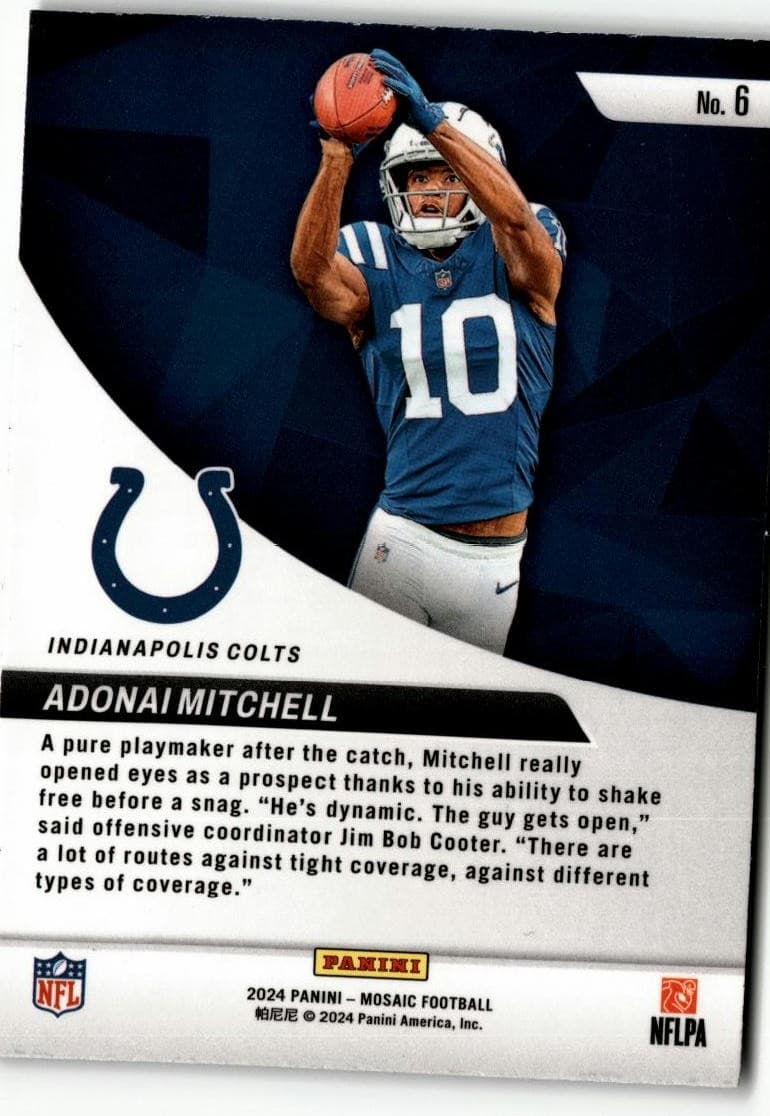 2024 Panini Mosaic #6 Adonai Mitchell Elevate - Thumbnail 2