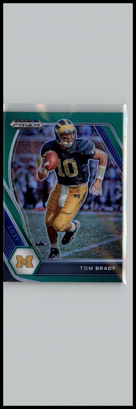 2021 Panini Prizm Draft Picks Collegiate #6 Tom Brady Green Michigan Wolverines - Image 1