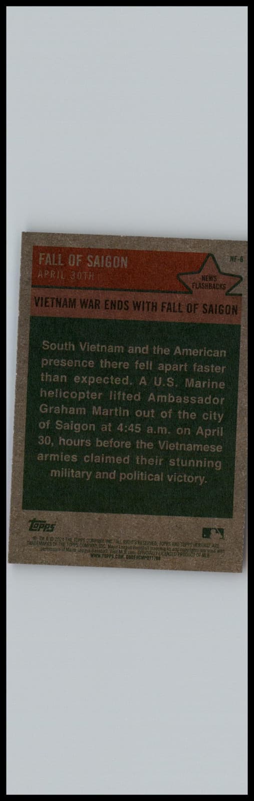 2024 Topps Heritage #NF-6 Fall of Saigon News Flashbacks - Thumbnail 2