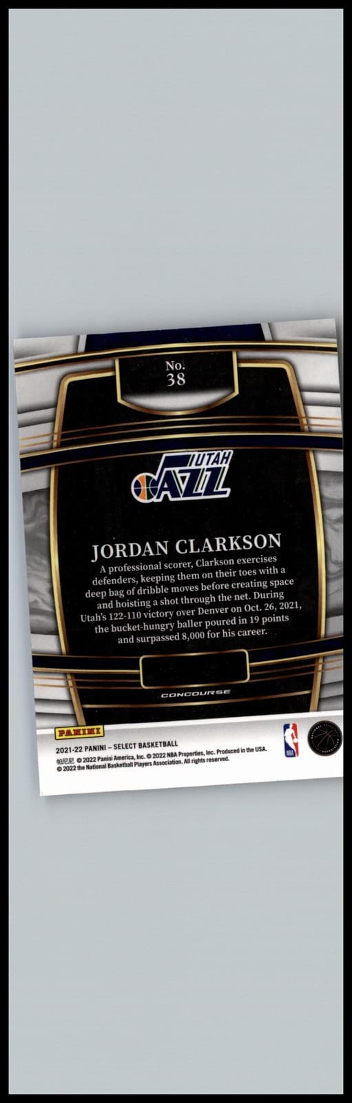 2021-22 Panini Select #38 Jordan Clarkson Blue (Retail Base) Utah Jazz - Thumbnail 2