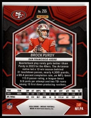 2024 Panini Mosaic #255 Brock Purdy - Thumbnail 2