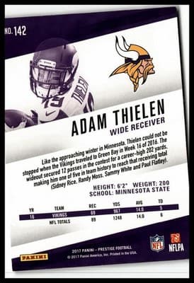 2017 Panini Prestige #142 Adam Thielen - Thumbnail 2