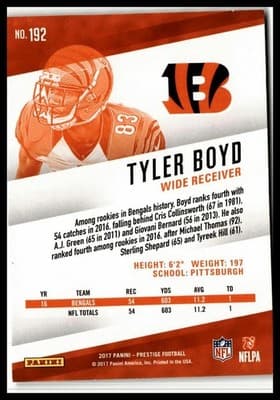 2017 Panini Prestige #192 Tyler Boyd - Thumbnail 2