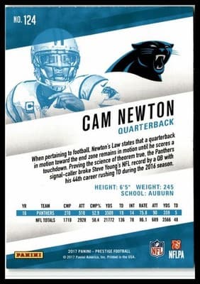 2017 Panini Prestige #124 Cam Newton - Thumbnail 2