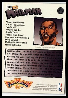 1992-93 Upper Deck #508 Karl Malone - Thumbnail 2