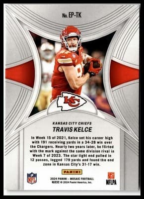 2024 Panini Mosaic #EP-TK Travis Kelce Epic Performers - Thumbnail 2
