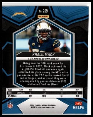 2024 Panini Mosaic #269 Khalil Mack - Thumbnail 2