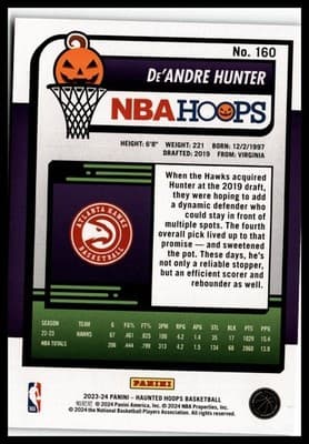 2023-24 Hoops Haunted Hoops #160 De'Andre Hunter - Thumbnail 2