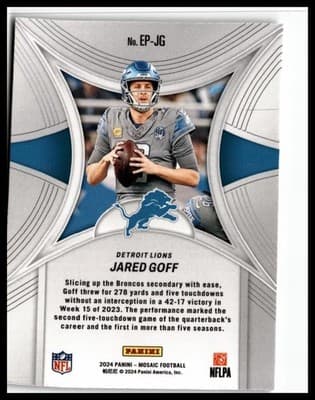 2024 Panini Mosaic #EP-JG Jared Goff Epic Performers - Thumbnail 2