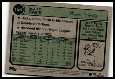 2023 Topps Heritage #155 Noah Davis - Thumbnail 2