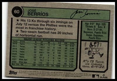 2023 Topps Heritage #60 José Berríos - Thumbnail 2