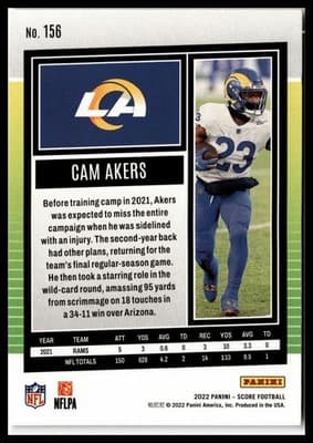 2022 Score #156 Cam Akers - Thumbnail 2