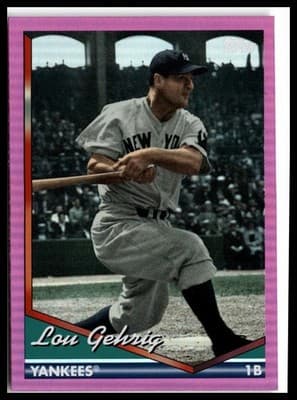 2024 Topps Archives #201 Lou Gehrig Pink Foilboard - Image 1