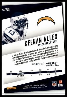 2017 Panini Prestige #150 Keenan Allen - Thumbnail 2