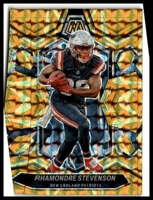 2024 Panini Mosaic #149 Rhamondre Stevenson Mosaic Reactive Yellow - Image 1