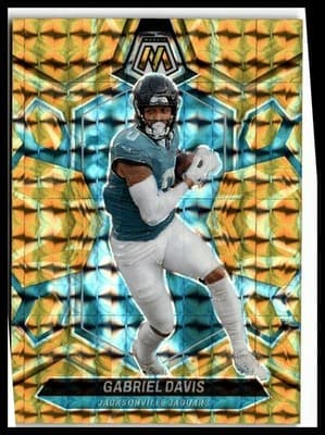 2024 Panini Mosaic #102 Gabriel Davis Mosaic Reactive Yellow - Image 1