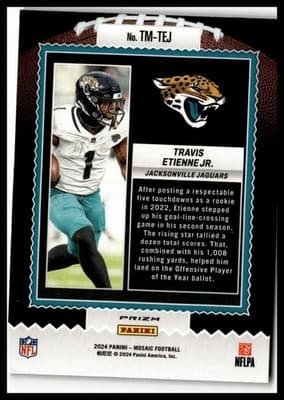 2024 Panini Mosaic #TM-TEJ Travis Etienne Jr. Touchdown Masters Mosaic - Thumbnail 2