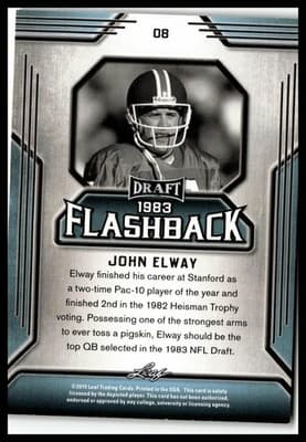 2019 Leaf Draft #08 John Elway Draft Flashback - Thumbnail 2