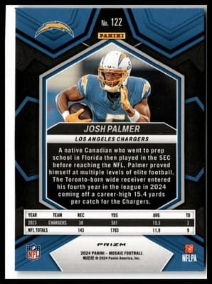 2024 Panini Mosaic #122 Josh Palmer Silver - Thumbnail 2