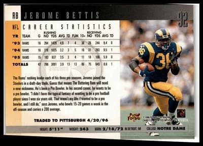 1996 Donruss #92 Jerome Bettis - Thumbnail 2