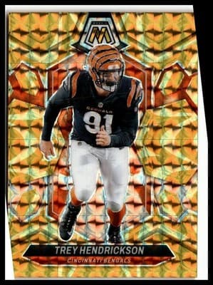 2024 Panini Mosaic #48 Trey Hendrickson Mosaic Reactive Yellow - Image 1