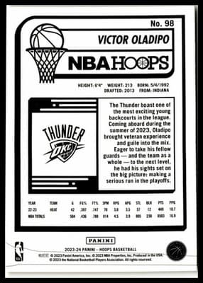 2023-24 Hoops #98 Victor Oladipo Yellow - Thumbnail 2