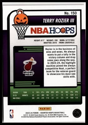 2023-24 Hoops Haunted Hoops #150 Terry Rozier III Orange - Thumbnail 2