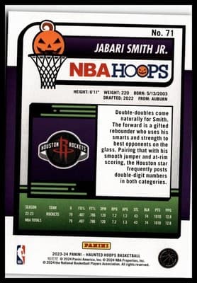 2023-24 Hoops Haunted Hoops #71 Jabari Smith Jr. - Thumbnail 2