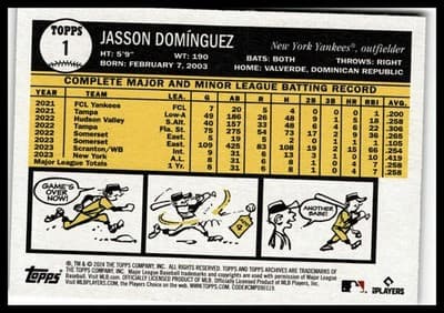 2024 Topps Archives #1 Jasson Domínguez - Thumbnail 2