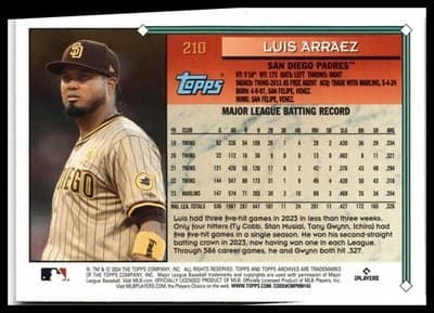 2024 Topps Archives #210 Luis Arraez - Thumbnail 2