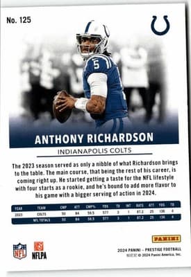2024 Panini Prestige #125 Anthony Richardson - Thumbnail 2