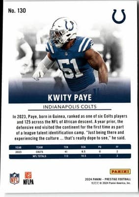 2024 Panini Prestige #130 Kwity Paye - Thumbnail 2
