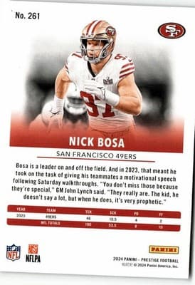 2024 Panini Prestige #261 Nick Bosa - Thumbnail 2
