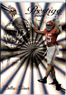 2024 Panini Prestige #308 Dallas Turner Sunburst Xtra Points - Image 1