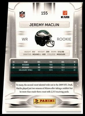 2009 Playoff Prestige #155a Jeremy Maclin - Thumbnail 2