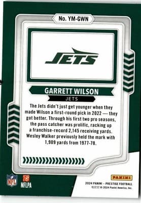 2024 Panini Prestige #YM-GWN Garrett Wilson Youth Movement - Thumbnail 2