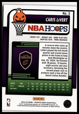2023-24 Hoops Haunted Hoops #3 Caris LeVert Orange - Thumbnail 2
