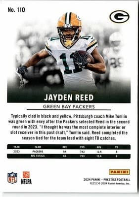 2024 Panini Prestige #110 Jayden Reed - Thumbnail 2