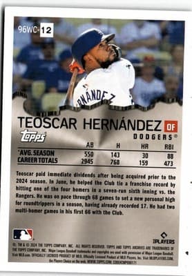 2024 Topps Archives #96WC-12 Teoscar Hernández 1996 Wrecking Crew - Thumbnail 2