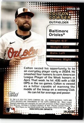 2024 Topps Archives #99NB-18 Colton Cowser 1999 New Breed - Thumbnail 2