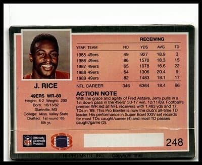 1990 Action Packed #248 Jerry Rice - Thumbnail 2