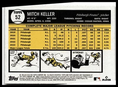 2024 Topps Archives #52 Mitch Keller - Thumbnail 2
