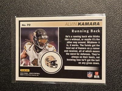 2024 Panini Zenith #70 Alvin Kamara Two Minute Drill - Thumbnail 2