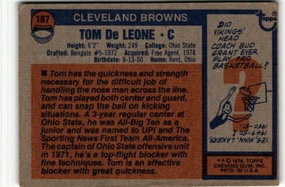 1976 Topps #187 Tom DeLeone - Thumbnail 2
