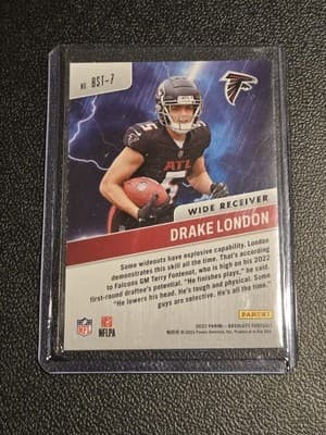 2022 Panini Absolute #BST-7 Drake London By Storm - Thumbnail 2