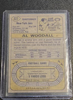 1974 Topps #227 Al Woodall - Thumbnail 2