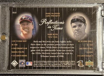 2000 Upper Deck Legends #R10 Mark McGwire / Babe Ruth Reflections in Time - Thumbnail 2