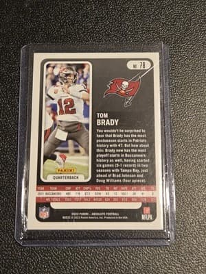 2022 Panini Absolute #78 Tom Brady - Thumbnail 2